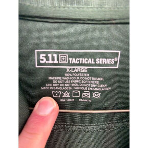 5.11 Tactical Polo Shirt Men's XL Green Long Sleeve Utility Performance Gorpcore - Picture 3 of 6